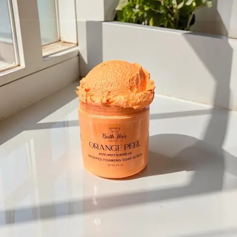 Orange Peel Whipped Foaming Sugar Body Scrub Hydrating Nourishing Exfoliating Cleanser