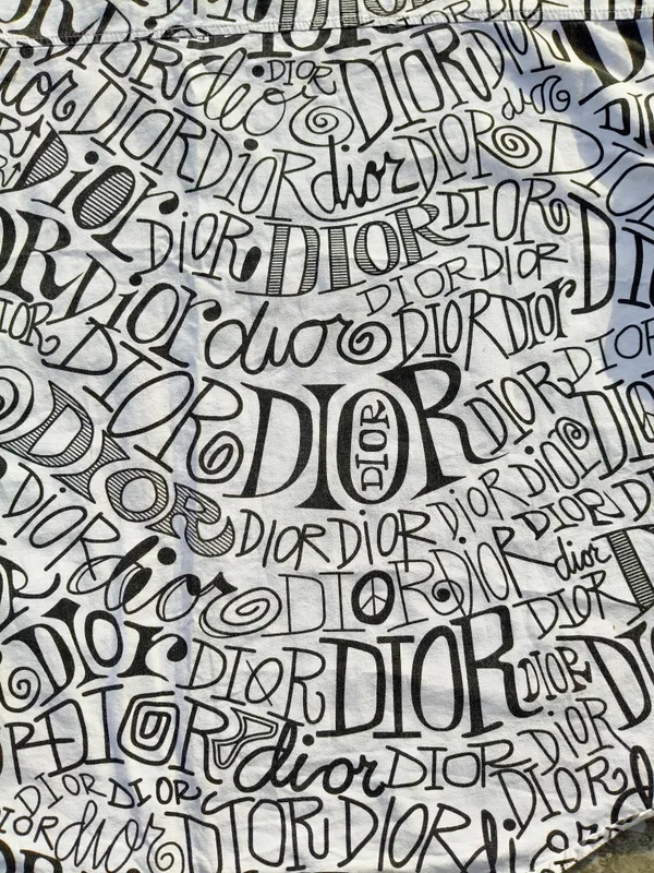 Dior x Shawn Stussy Graffiti Print Long Sleeve Shirt