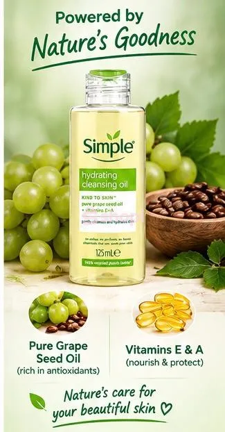 Simple Hydrating Cleansing Oil – Pure Grape Seed