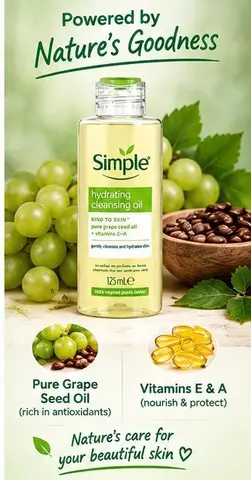 Simple Hydrating Cleansing Oil – Pure Grape Seed
