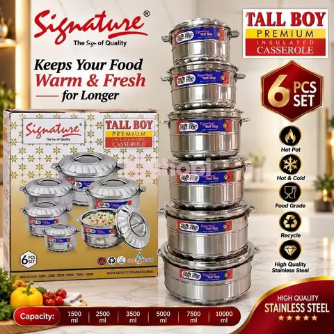 Signature Tall Boy Premium Insulated Casserole 6 Pcs Set