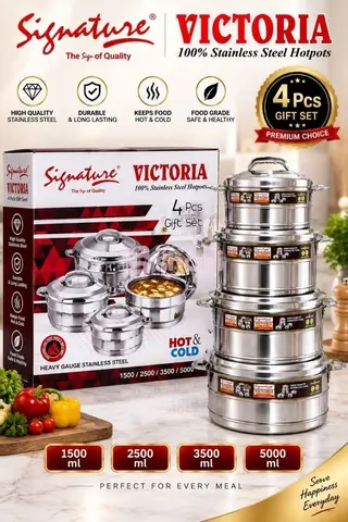 Signature Victoria 4-Piece Stainless Steel Hotpot Gift Set