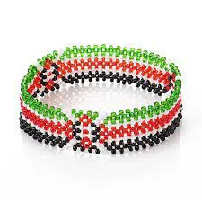 Handmade Kenyan Flag Beaded Bracelet