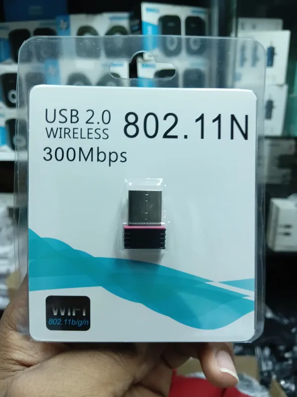 USB 2.0 Wireless 300Mbps 802.11n Wi-Fi adapter dongle.