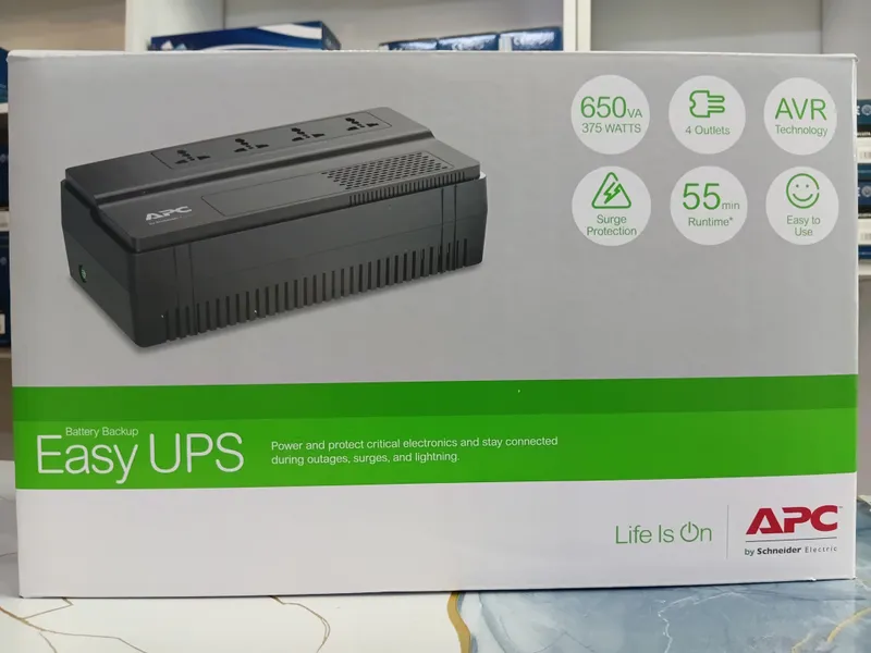 APC Easy UPS 650VA (BV650I-MS) provides 375W of battery backup.