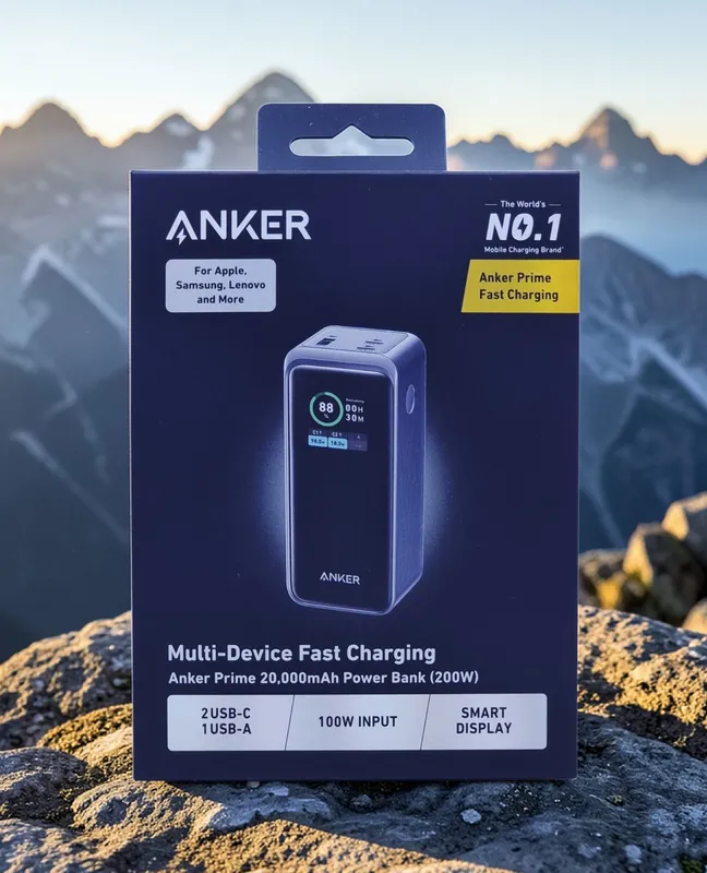 Anker Prime 20,000mAh Power Bank (200W) high-capacity portable charger
