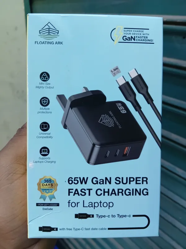 The Floating Ark EneCube 65W GaN Fast Charger (Model FCW-U271+CC222)