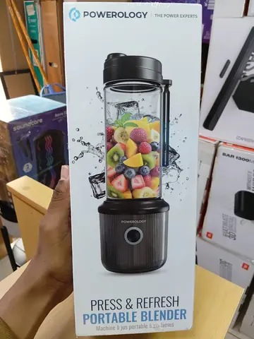 The Powerology Press & Refresh Portable Blender (450mL, 126W) in black