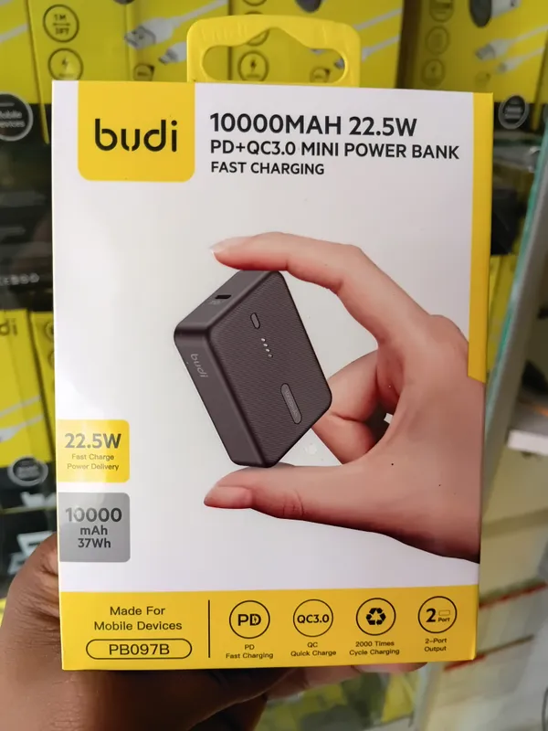 The Budi 10000mAh 22.5W PD+QC3.0 Mini Power Bank (Model PB097B)