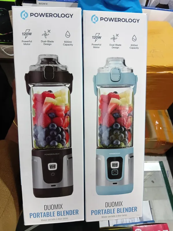 The Powerology Duomix Portable Blender (Model: PWPB27BK) 120W