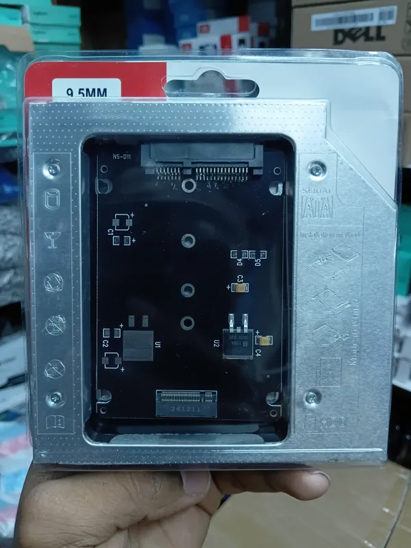 9.5mm mSATA and M.2 NGFF SSD to Slimline SATA 13-pin caddy adapter