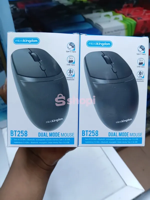 Microkingdom BT258 Dual Mode wireless rechargeable computer mouse.