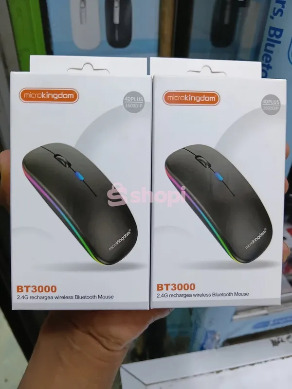 Microkingdom BT3000 2.4G rechargeable wireless Bluetooth mice in black