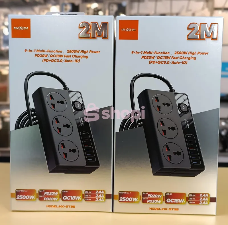 Moxom MX-ST35 9-in-1 Power Strip 2500W multi-function charging station