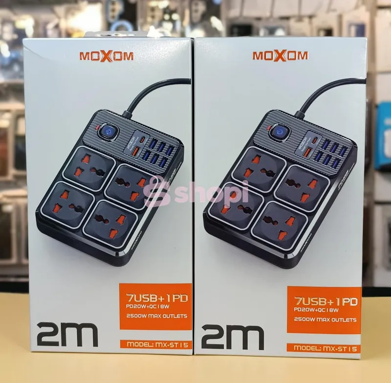 The Moxom MX-ST15 12-in-1 Power Strip 4 power sockets Extension.