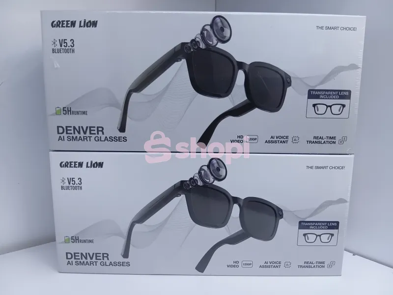 The Green Lion Denver AI Smart Camera Glasses in black