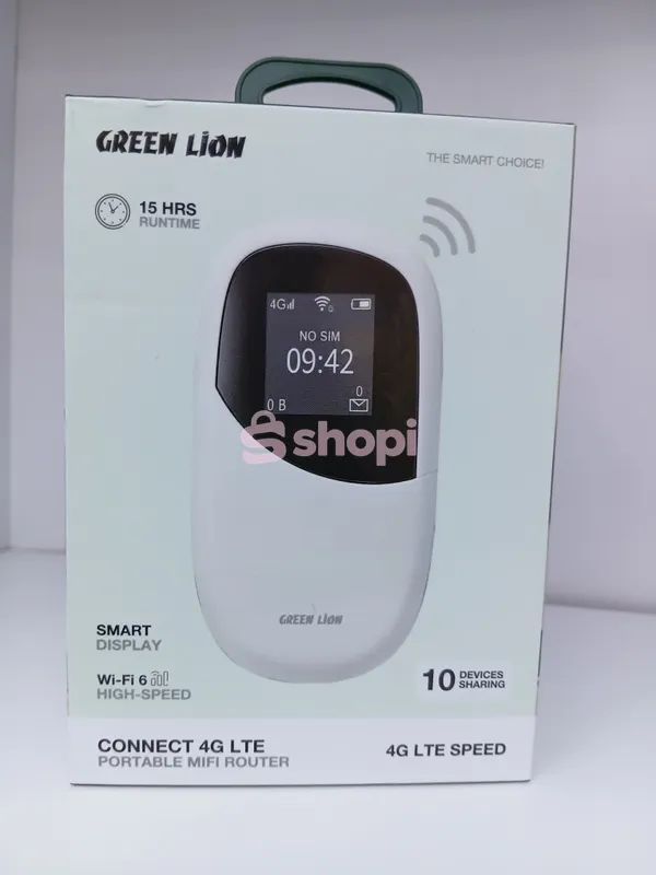 The Green Lion Connect 4G LTE Portable MiFi Router in white
