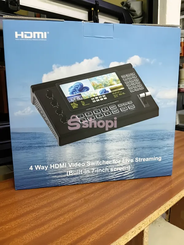 4-way HDMI video switcher designed for live streaming.