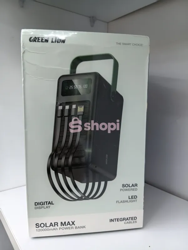 The Green Lion Solar Max 120000mAh Power Bank.