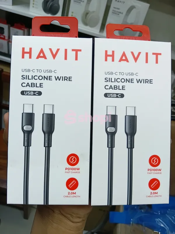 Havit CB6284 USB-C to USB-C Silicone Wire Cable (2.0m, PD 100W).