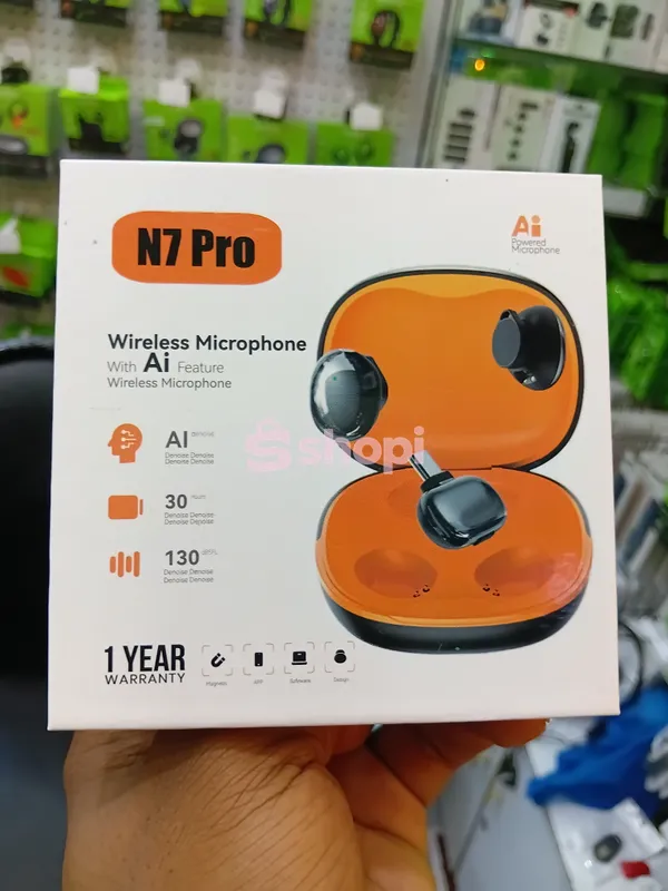 N7 Pro AI Powered Noise Cancelling Tiny Magnetic Wireless Microphone.