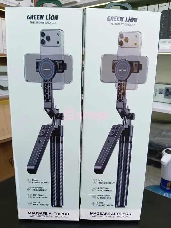 Green Lion MagSafe AI Tripod with Auto Face Tracking (Model: GL-SSK05 / SKU: GNMGTRIAIBK)