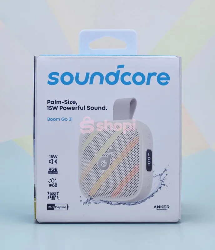 Soundcore Boom Go 3i Portable Bluetooth Speaker by Anker, 24H Playtime