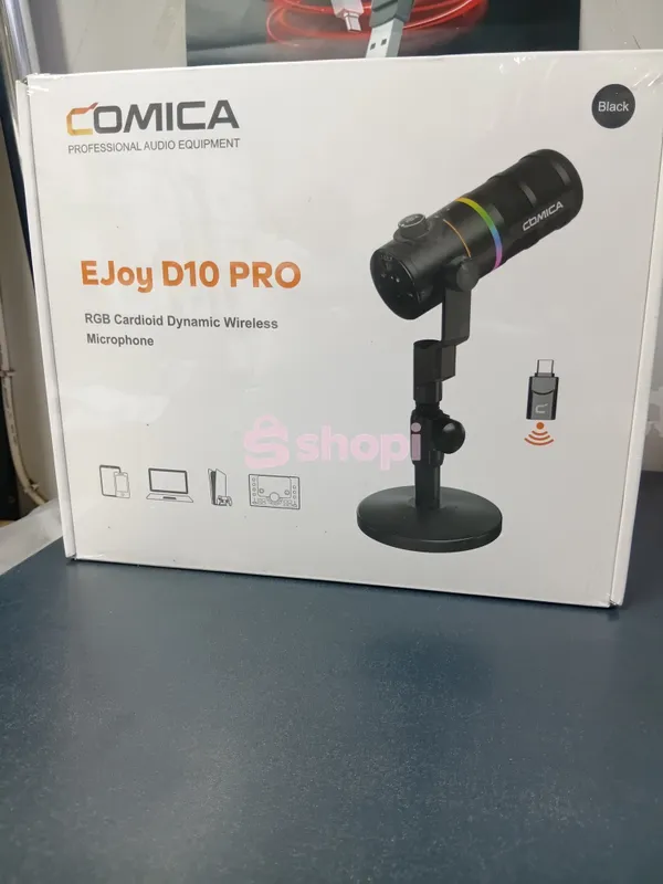 Comica EJoy D10 PRO RGB cardioid dynamic wireless/wired microphone