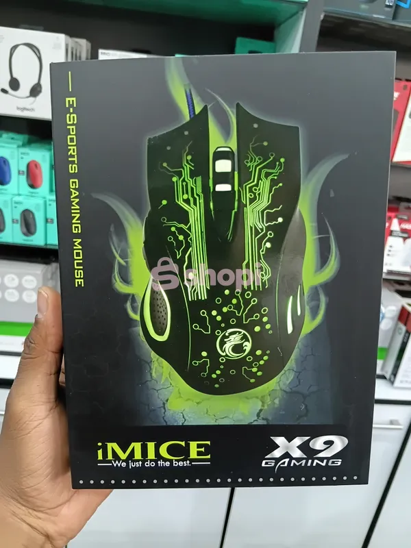 The iMICE X9 wired 6-button USB gaming mouse.