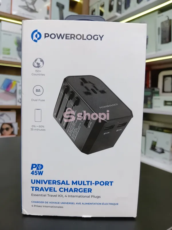 Powerology Universal Multi-Port Travel Charger (PD 45W)