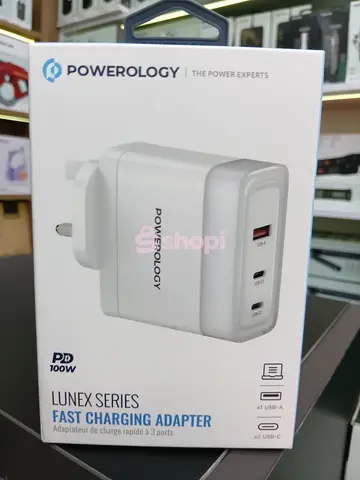 Powerology Lunex Series Fast Charging Adapter PD 100W (PWFC1029BWH)