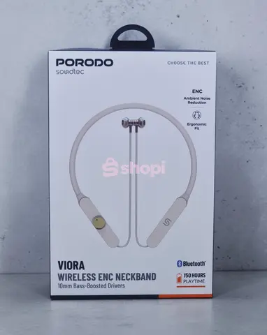 Porodo Soundtec Viora Wireless ENC Neckband Bluetooth 6.0 Earphones