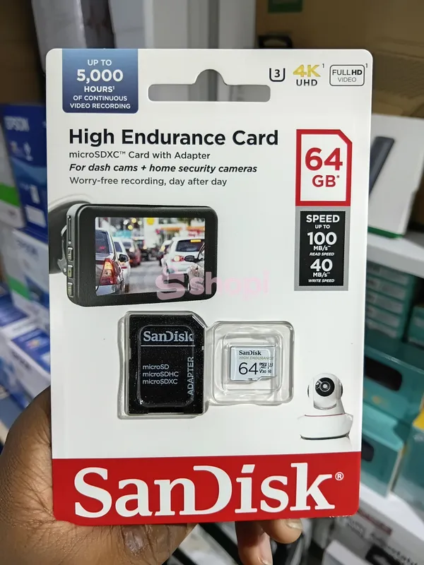 SanDisk High Endurance microSDXC 64GB Card with SD Adapter