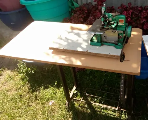 Green Overlock Sewing Machine with Table