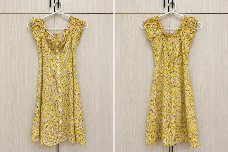 Yellow floral summer dress馃挍