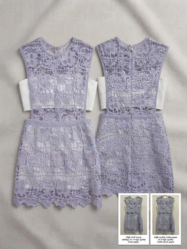 Lilac Lace Cut-Out Mini Dress