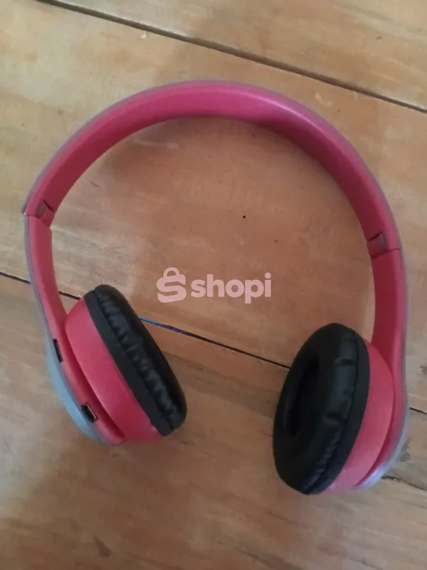 Pink bluetooth headphones