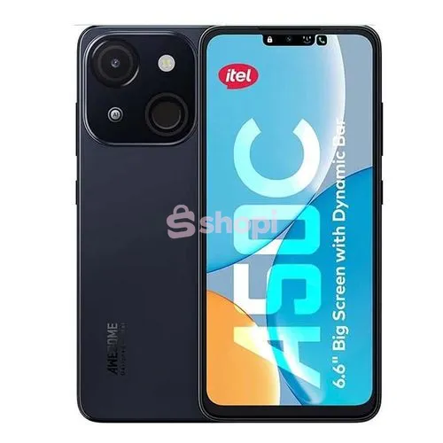 Itel A50C, 6.6”, 64GB + 6GB (2+4)GB RAM (Dual SIM), 4000mAh, Fingerprint & Face Unlock, Black