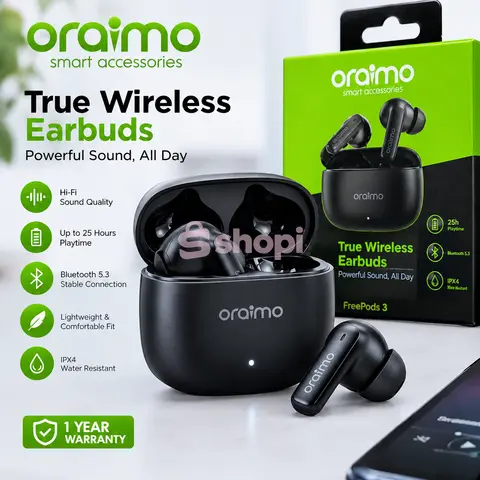 Oraimo FreePods 3 True Wireless Earbuds Black