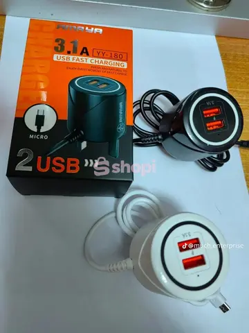 Amaya YY-180 3.1A 2 USB Fast Charger with Micro Cable