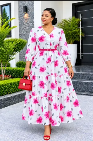 Women's Floral and Solid Pattern Long Maxi Dresses