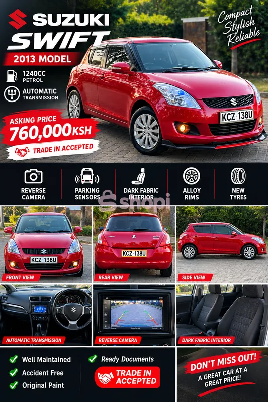 ππ₯ **FOR SALE: 2013 SUZUKI SWIFT β KSH 760,000!** π₯π