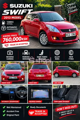 ππ₯ **FOR SALE: 2013 SUZUKI SWIFT β KSH 760,000!** π₯π