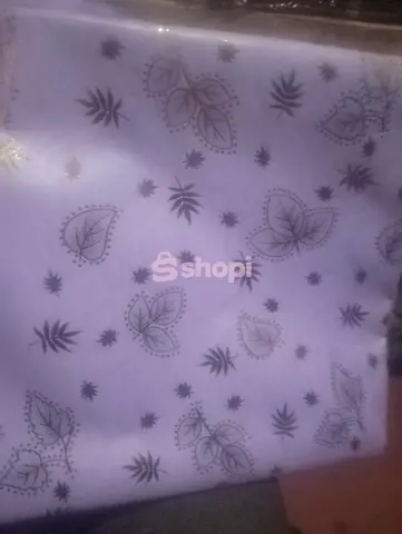 White Leaf Pattern Fabric