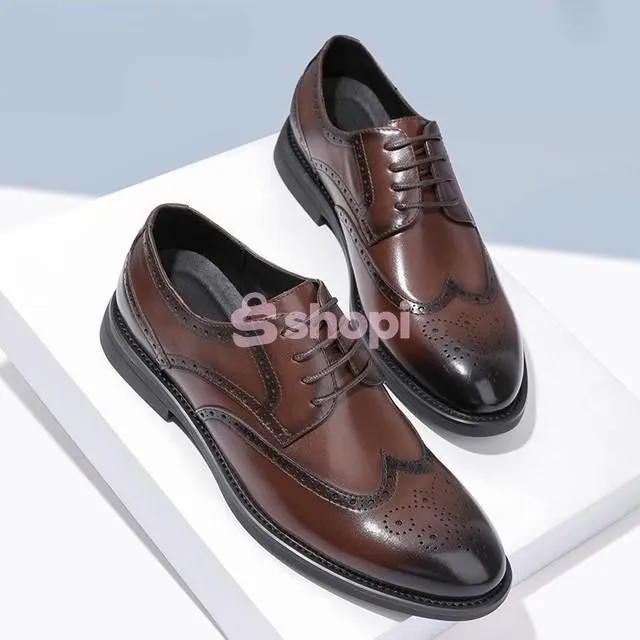Men's leather derby dress shoes