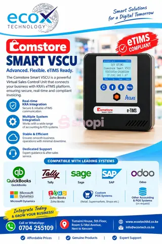 COMSTORE SMART VSCU — POWERFUL eTIMS INTEGRATION FOR YOUR BUSINESS.