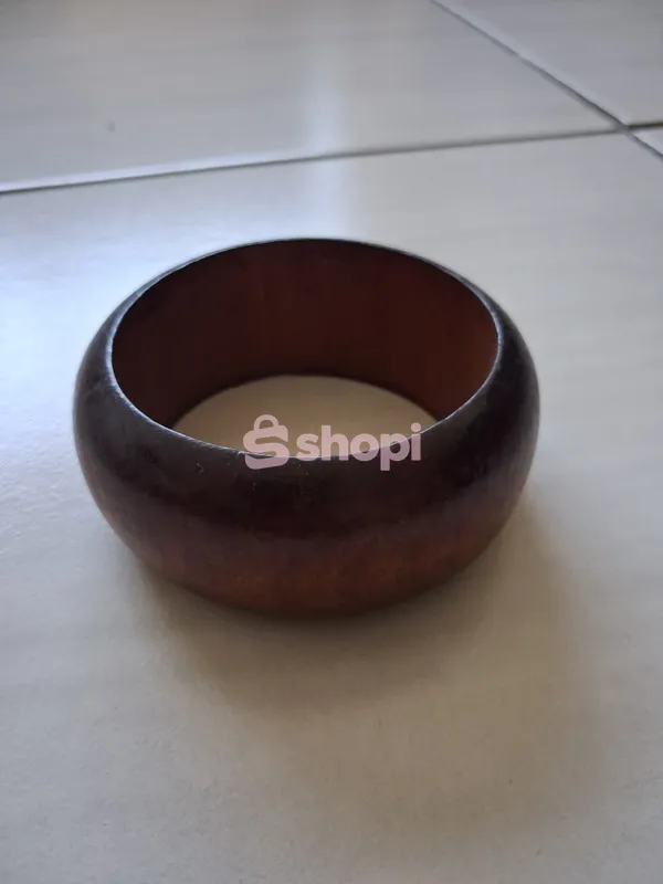 Dark Brown Wooden Bangle Bracelet
