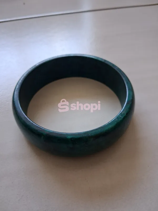 Dark green resin bangle bracelet