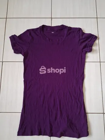 Purple short sleeve round neck t-shirt